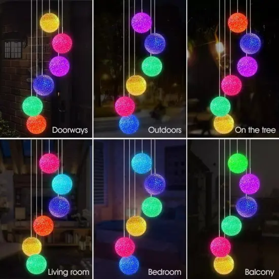 Solar Powered LED Wind Chime Lights Color-Changing Yard Garden Decor Xmas Gift {7}