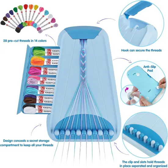 Friendship Bracelet Making Kit - Arts & Crafts Gift for Kids Ages 6-12 Light blue {4}