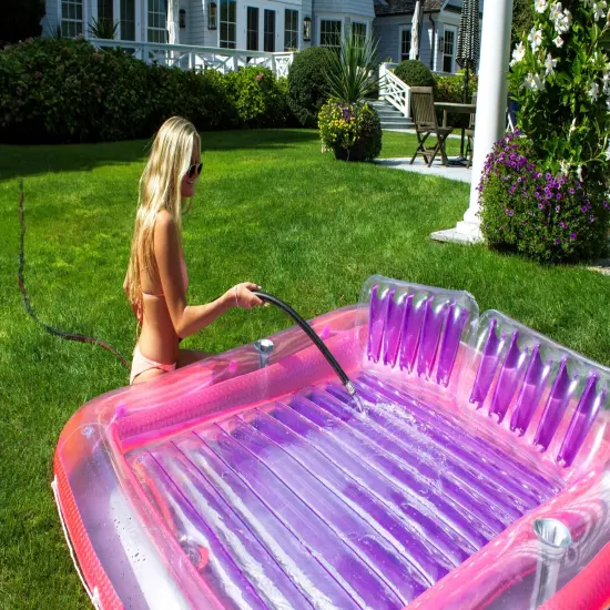 Swimline Pink Inflatable Swimming Pool XL Suntan Lounger with Pillows 70" {4}