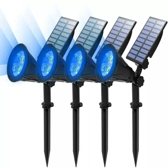 4Pack Solar Power LED Spot Lights Garden Wall Path Landscape Outdoor Garden Blue {1}