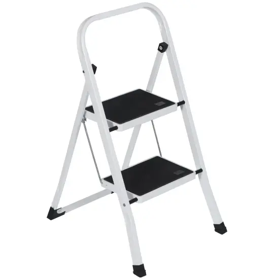 2 Step Ladder Folding Step Stool with Wide Anti-Slip Pedal Convenient Handgrip {1}