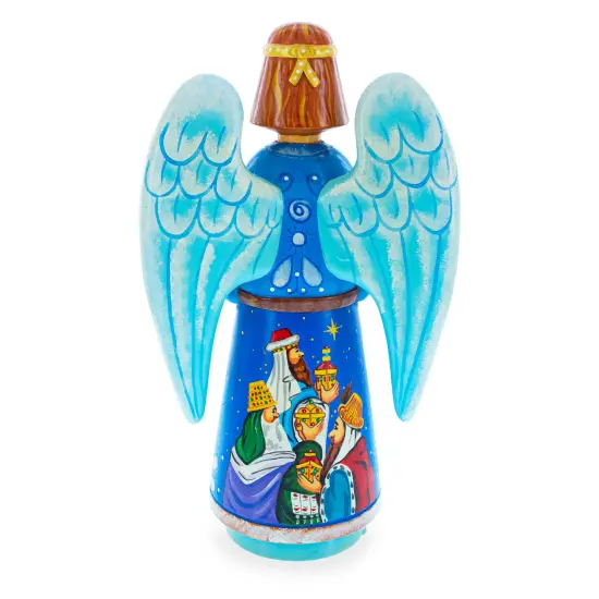 Nativity Scene Ukrainian Hand Carved Solid Wood Figurine 10 Inches {4}