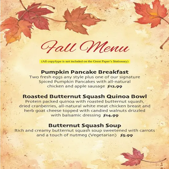 Great Papers! Fall Leaves Stationery Letterhead, 8.5" x 11", Inkjet and Laser Printer Compatible, 80 sheets {4}