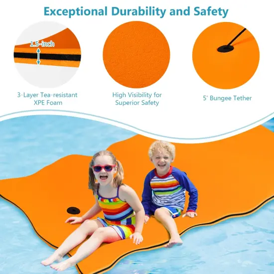 3-layer Tear-resistant Relaxing Foam Floating Pad Orange {6}