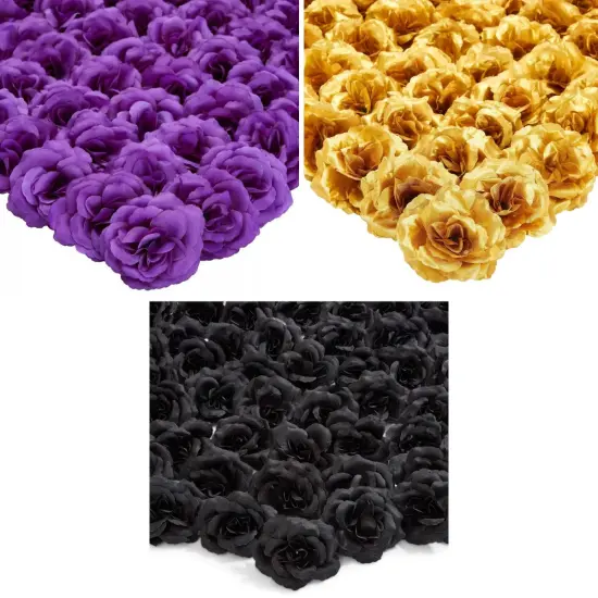50 Pack Stemless Artificial Silk Roses Gold {7}