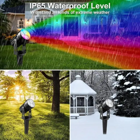 RGB Color Changing Solar Spotlights Outdoor Landscape Lights for Garden Yard {4}