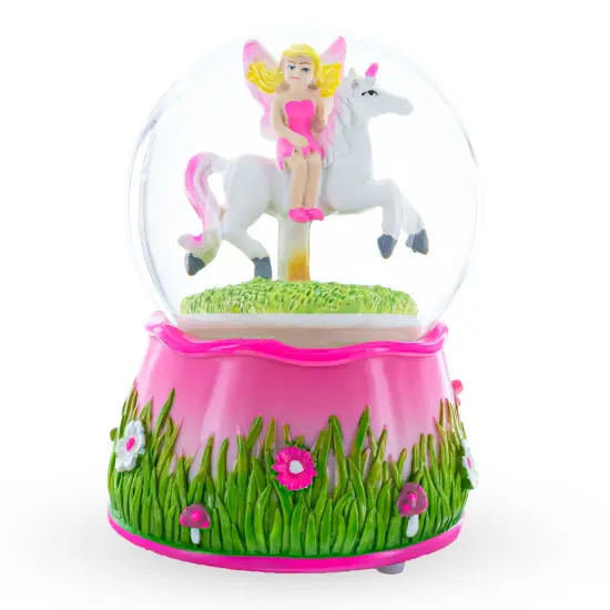 Unicorn Carousel with Fairy Musical Water Snow Globe {1}