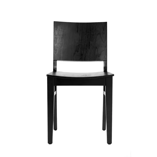 Emma and Oliver Spencer Set of 2 Dining Chairs with Curved Backrests and Solid Wood Constructions Black {6}
