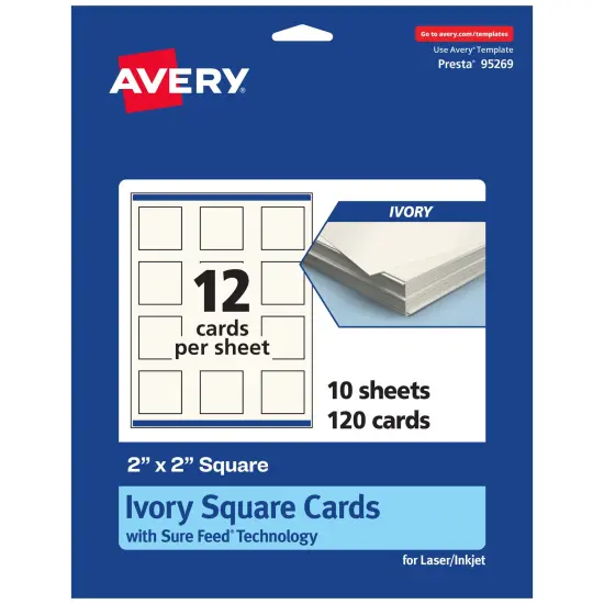 Avery 2" x 2" Square, Matte Ivory Square Cards {7}
