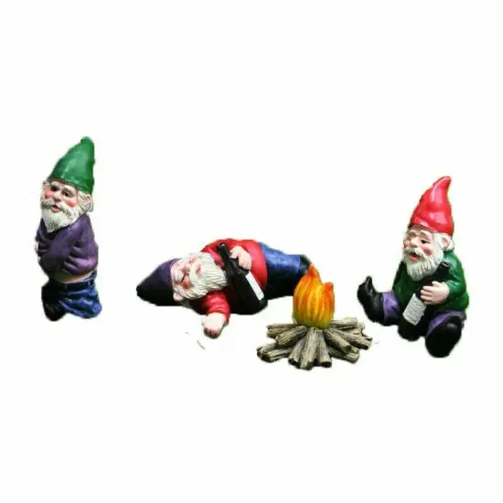 4PCS Fairy Garden Gnomes Accessories My Little Friend Drunk Gnome Dwarfs {2}