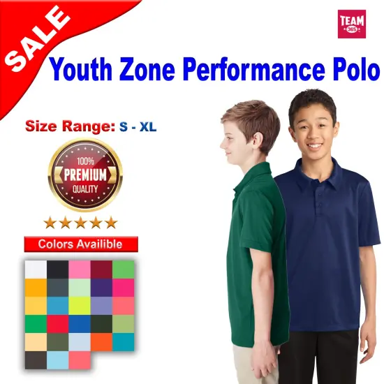 Team&reg; Youth Zone Performance Polo Black {2}