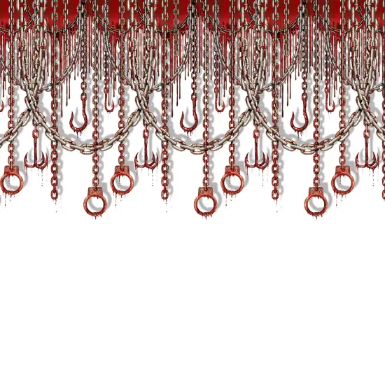 Beistle - Bloody Chains & Hooks Backdrop - 4' x 30' - 6 Pack {1}