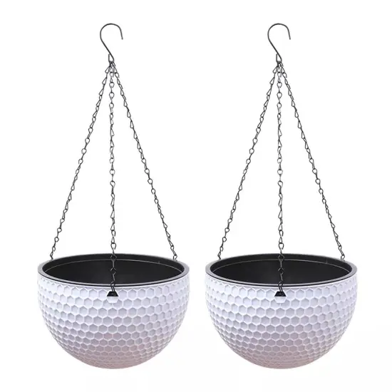 2pcs 6.5" Pot Hanger Modern Planter White {1}