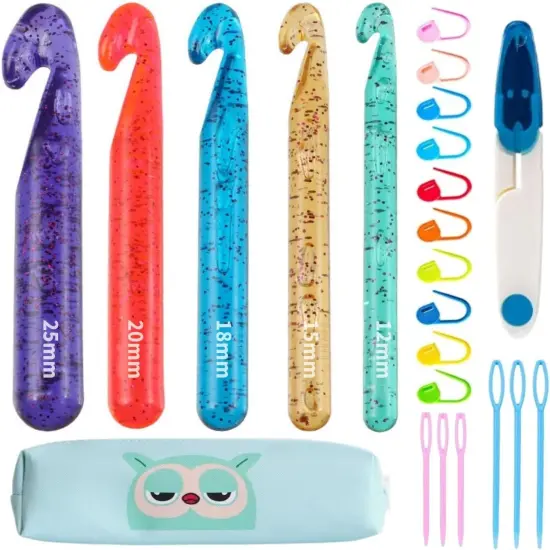 10Pcs Crochet Hooks Set,Small Crochet Hooks,Lace Crochet Hooks Set,Ergonomic Handle Lace Crochet Hooks Set for Arthritic Hands (0.6Mm-2.75Mm） Multicolored {1}