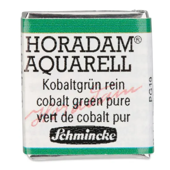 Schmincke Horadam Aquarell Watercolor - Cobalt Green Pure, Half Pan {1}