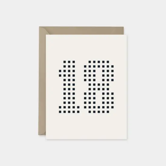 Birthday Age Card, Square Grid Number {4}