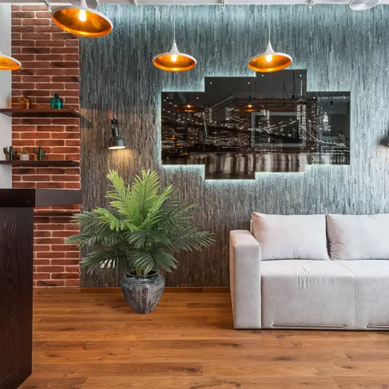 Elegant 36-Inch Fan Palm - Lush Indoor Greenery with 18 Wide Leaves for Stylish Home Decor, Floral Home by Artificial Flowers {5}