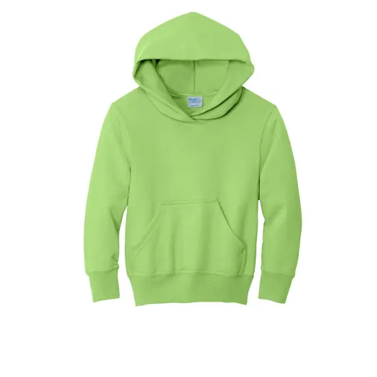 Port & Company&reg; Youth Core Fleece Pullover Hooded Sweatshirt Lime {1}