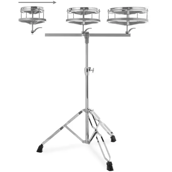 Ashthorpe Roto Tom Drum Set with Stand - 6", 8", 10" Toms with Remo Heads {2}