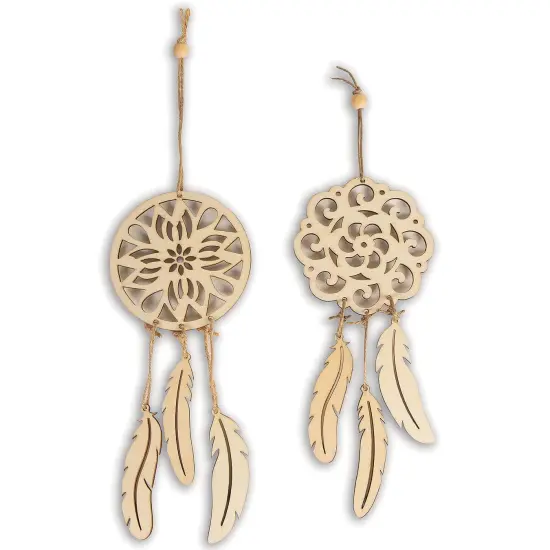 S&S&reg; Wood Mandala Dreamcatcher Kit (Pack of 12) {4}