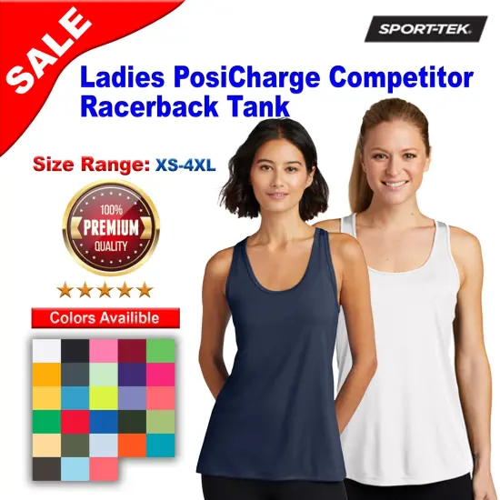 Sport-Tek&reg; Ladies PosiCharge Competitor Racerback Crew Neck Tank Top Iron grey {2}