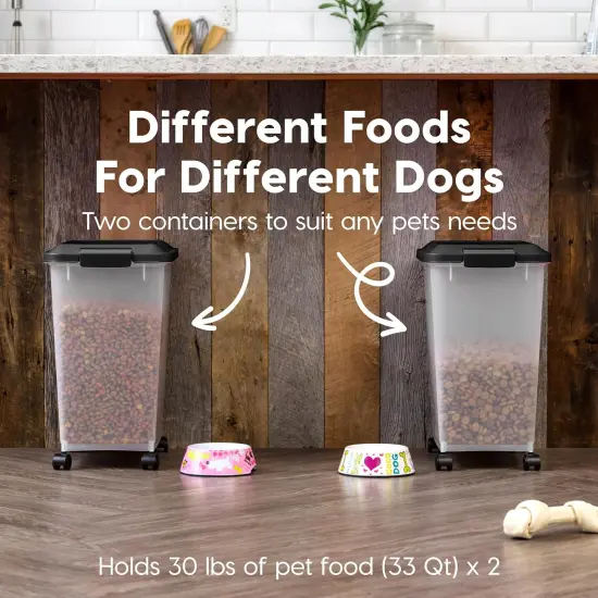 IRIS Airtight Pet Food Storage Containers with Attachable Casters {4}