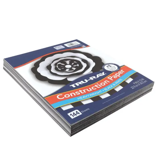 Premium Construction Paper, Black & White, 9" x 12", 144 Sheets Per Pack, 3 Packs {4}