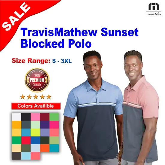 TravisMathew&reg; Sunset Blocked Polo Black/Dark Gre Htr {2}
