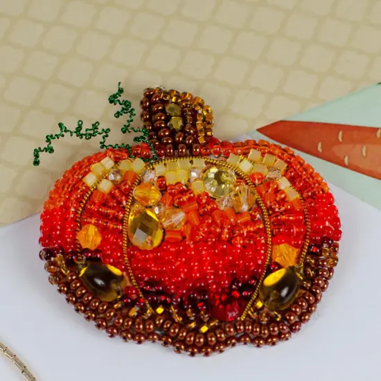 Bead Embroidery Decoration Kit- Golden pumpkin {3}