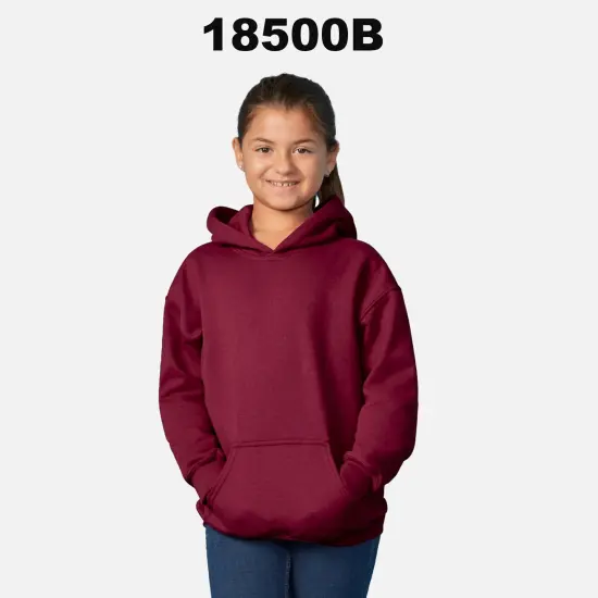 Gildan&reg; Heavy Blend Youth Hooded Long Sleeve Sweatshirt Purple {4}