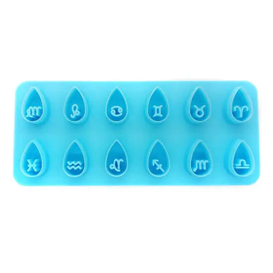 Horoscope Sign Clay Cutter, 1 panel with 12 Astrology Teardrop Shapes, Adorabilities {1}