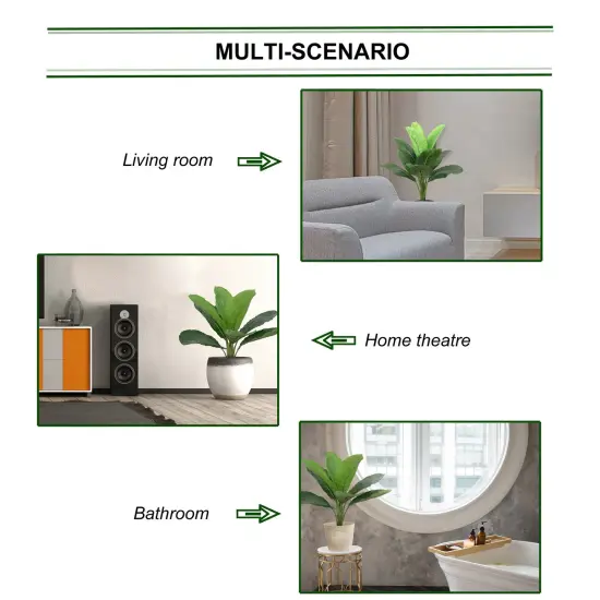 Lush 28-Inch Fan Palm Bush - Compact Indoor Tropical Greenery with 12 Vibrant Leaves, Floral Home by Artificial Flowers {4}