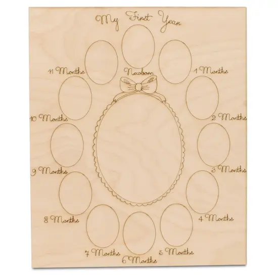 My 1st Year Photo Frame 10" for Baby Keepsake, Decor, & Bday Party | Woodpeckers {1}