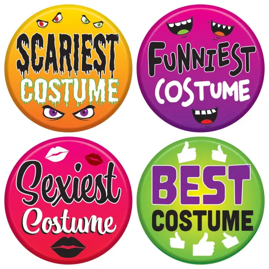 Beistle - Halloween Costume Buttons - 2" - 12 Pack {1}