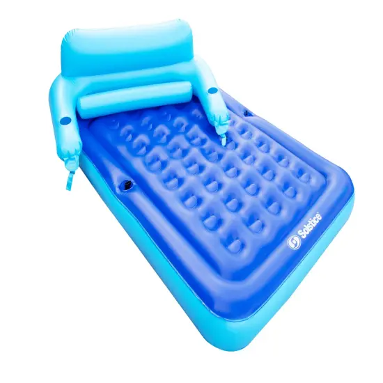 Swim Central Inflatable Blue Malibu Pool Mattress with Removable Back Rest - 80" {5}