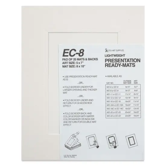 Stu-Art Economy Ready-Mats with Backing - 8" x 10", Pkg of 25 {1}
