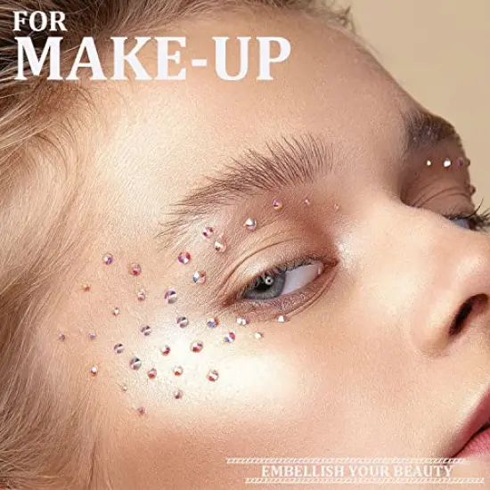 4520 Pieces Two Packs of Flatback RhinestonesColorful Nail Art Rhinestones Flatback Crystal Colorful+AB+Transparent White Rhinestone with Picker Pencil and Tweezer For Nail Art and Decoration {4}