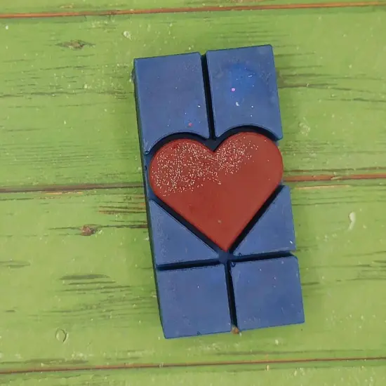 Heart Snap Out Center Wax Melt Snap Bar Silicone Mold {2}