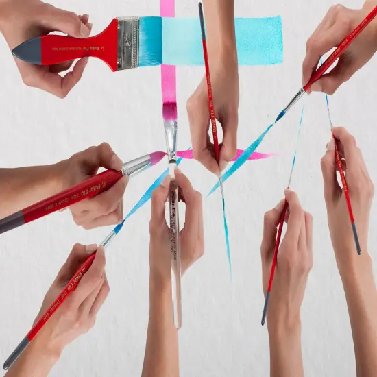 Creative Mark Polar Flo Professional Watercolor Brushes - Round Packs of 2- Short Handle, Nickel-Plated Seamless Brass Ferrule - Art Paint Brushes for Acrylic Painting, Watercolor, Gouache, and More {3}