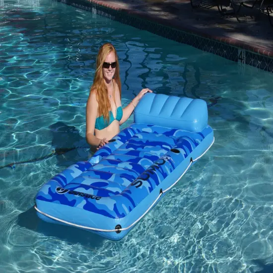 Swim Central Inflatable Camouflage Sumo Sized Swimming Pool Raft - 81" - Blue {4}