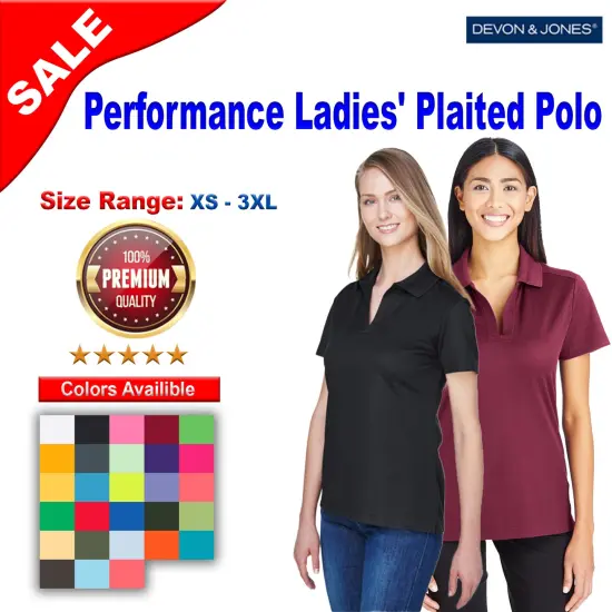 Devon & Jones&reg; CrownLux Performance Ladies Plaited Polo Burgundy {2}