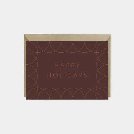 Happy Holidays Card, Burgundy Holiday {1}