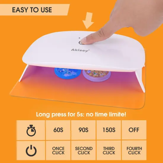 2 Pieces UV Light for Resin - Large Size Foldable UV Resin Light & Portable Mini UV Resin Lamp, akisey Resin Kits for Resin Molds Curing, Jewelry Making, DIY Craft, Fast Curing & Timing Function {1}