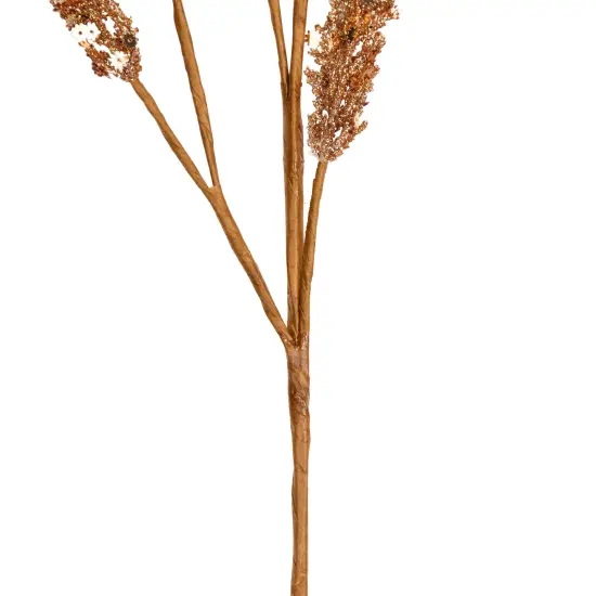 Allstate Glitter and Sequin Artificial Leaf Sprigs Christmas Spray - 34" -Rose Gold {7}