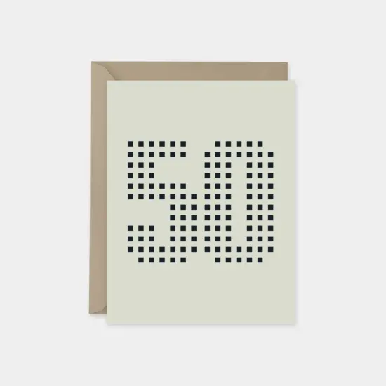 Birthday Age Card, Age Fifty, Square {1}