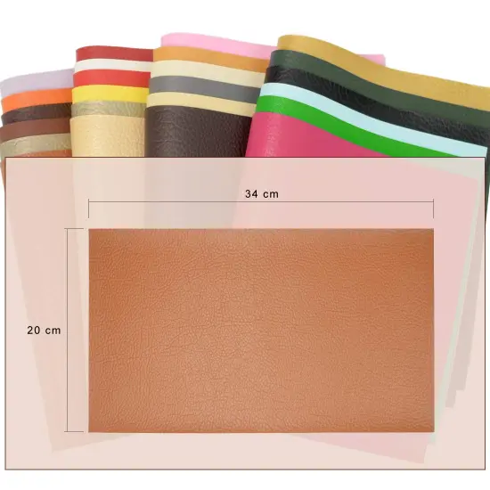 24 Pieces 8"x13.4"(20x34cm) Colored Faux PU Leather Sheets Upholstery Crafts Fabric for Bag Making, Hat Making, Hair Crafts Making, DIY Jewelry Making, Sewing, Shoe Making {5}