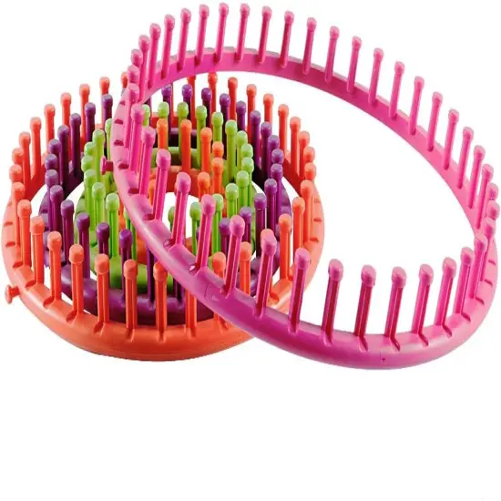 round Knitting Looms Set - Set of 5 Plastic Looms Knitting with 1 Knitting Yarn Loom Needle and 1 Plastic Loom Pick {3}