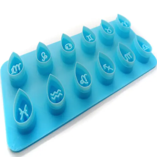 Horoscope Sign Clay Cutter, 1 panel with 12 Astrology Teardrop Shapes, Adorabilities {2}