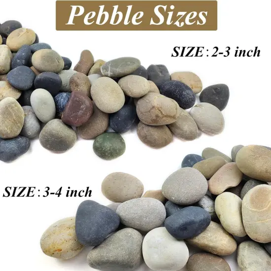 20 Lb Natural Unpolished Bulk Rocks Mexican Beach Pebbles, 2-3 Inch Decorative River Rocks for Landscaping Garden Paving Plant Rocks Crafting Walkways and Outdoor Decorative Stone {5}
