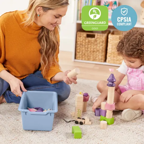 Scoop Front Storage Bins, Multipurpose Organization, 10-Pack Powder Blue {6}